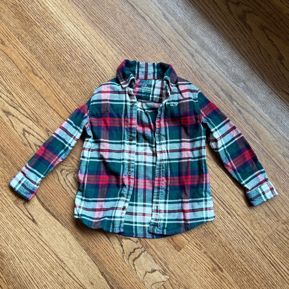 Vineyard Vines Toddler Flannel Plaid Button Down 3T